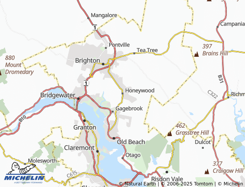 MICHELIN Honeywood map - ViaMichelin