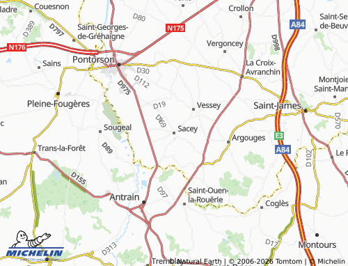 MICHELIN Sacey map - ViaMichelin
