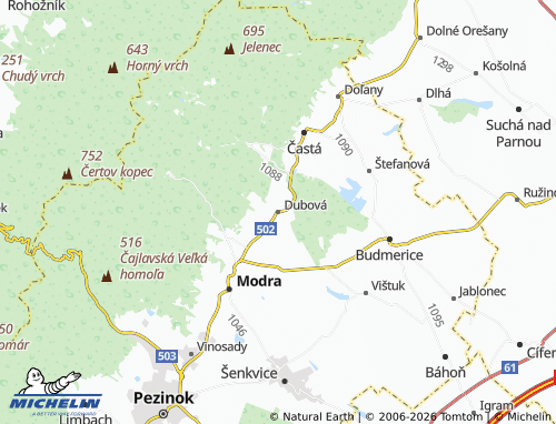MICHELIN-Landkarte Dubová - ViaMichelin