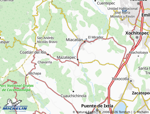 Carte MICHELIN Colinas de Mazatepec - ViaMichelin