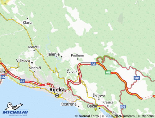 Mapa MICHELIN Podhum - ViaMichelin