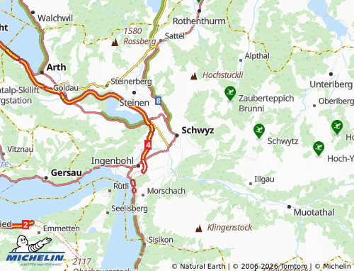 MICHELIN-Landkarte Schwyz - ViaMichelin