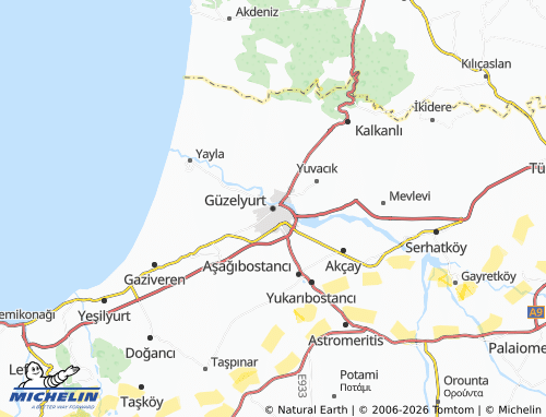 Carte MICHELIN Güzelyurt - ViaMichelin