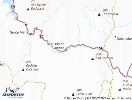 Carte MICHELIN San Luis de Gaceno - ViaMichelin