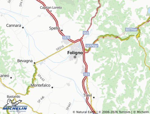 MICHELIN-Landkarte Foligno - ViaMichelin