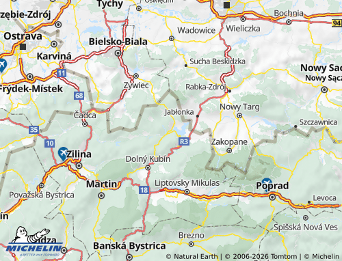 MICHELIN Námestovo map - ViaMichelin
