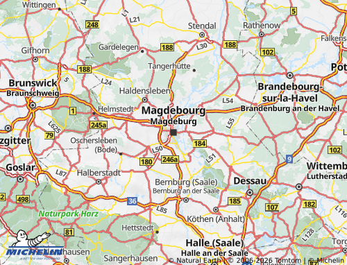 MICHELIN Saxony-Anhalt map - ViaMichelin