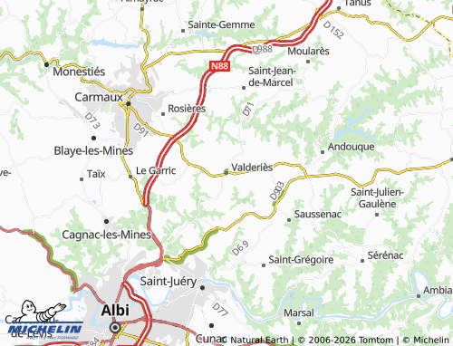 Mappa MICHELIN Valderiès - ViaMichelin