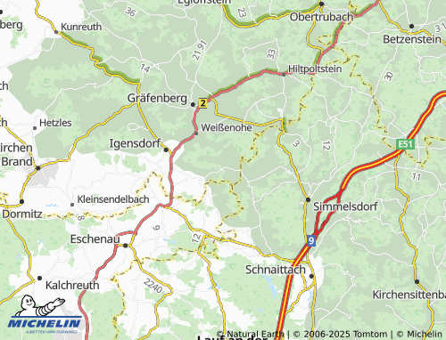 MICHELIN Oberrüsselbach map - ViaMichelin