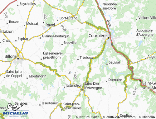 Carte MICHELIN Trézioux - ViaMichelin