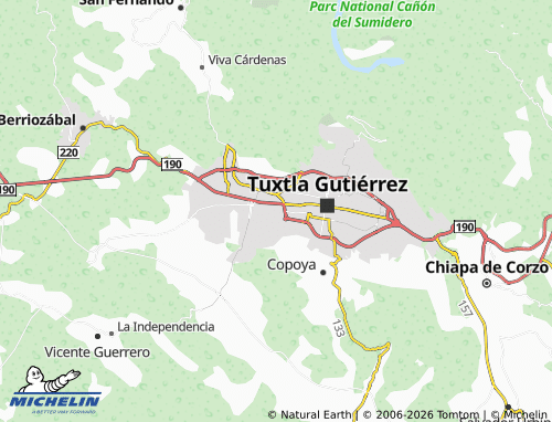 MICHELIN Montes Azules map - ViaMichelin