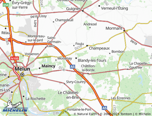 MICHELIN Blandy-les-Tours map - ViaMichelin