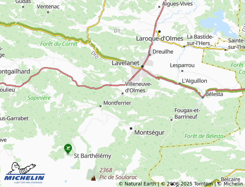 MICHELIN Villeneuve-d'Olmes map - ViaMichelin