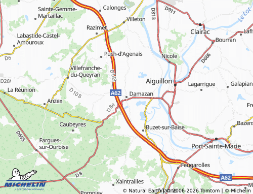 MICHELIN Damazan map - ViaMichelin
