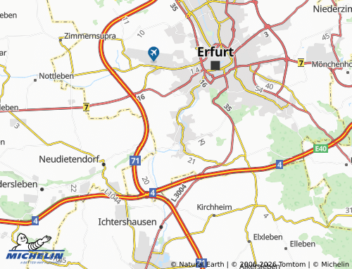 MICHELIN Bischleben-Stedten map - ViaMichelin