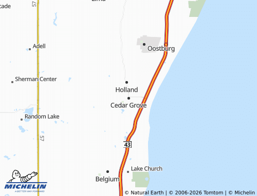 Mappa MICHELIN Cedar Grove - ViaMichelin