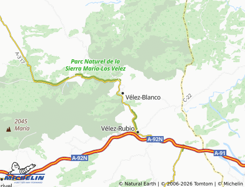 Mappa MICHELIN Vélez-Blanco - ViaMichelin