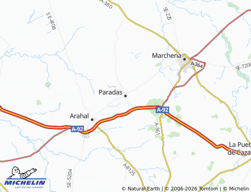 MICHELIN Paradas map - ViaMichelin