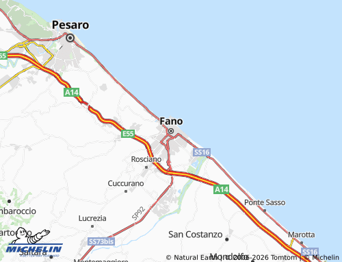 Mappa MICHELIN Fano - ViaMichelin