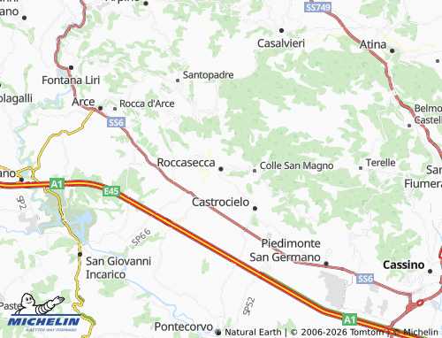 MICHELIN Roccasecca map - ViaMichelin
