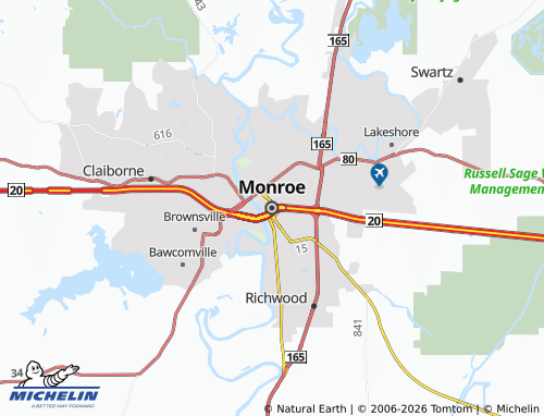 Carte MICHELIN Monroe - ViaMichelin