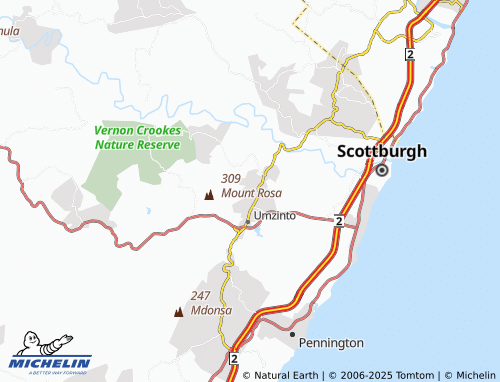 MICHELIN Umzinto Portion 5 map - ViaMichelin
