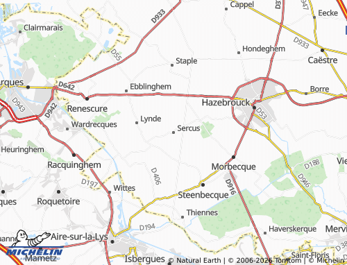 MICHELIN Sercus map - ViaMichelin