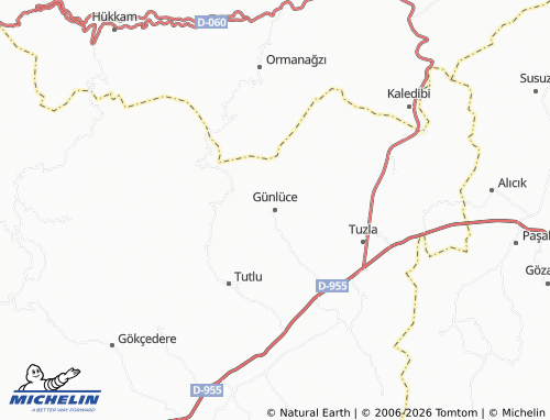 MICHELIN Günlüce map - ViaMichelin
