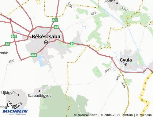 MICHELIN Fényes map - ViaMichelin