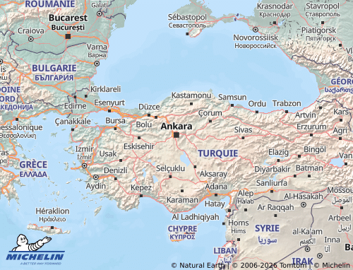 Mappa MICHELIN Turchia - ViaMichelin
