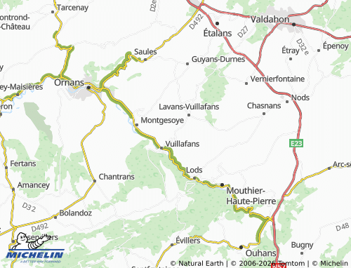 MICHELIN Échevannes map - ViaMichelin