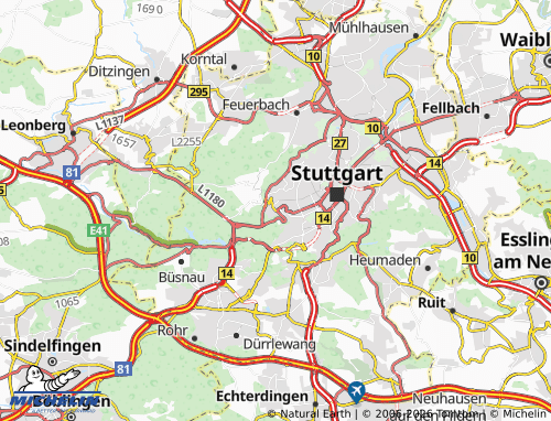 Carte MICHELIN Stuttgart-West - ViaMichelin