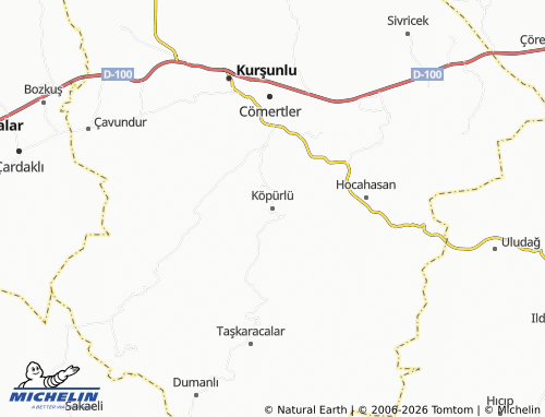MICHELIN Köpürlü map - ViaMichelin