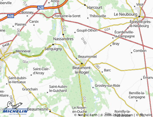 Mapa MICHELIN Beaumontel - ViaMichelin