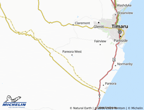 Mapa MICHELIN Pareora West - ViaMichelin