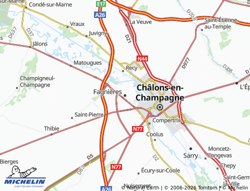 Carte MICHELIN Fagnières - ViaMichelin