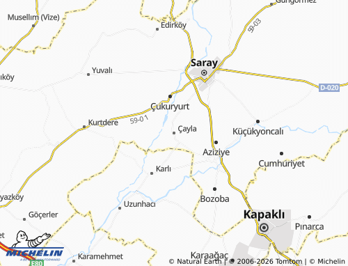 Mappa MICHELIN Çayla - ViaMichelin