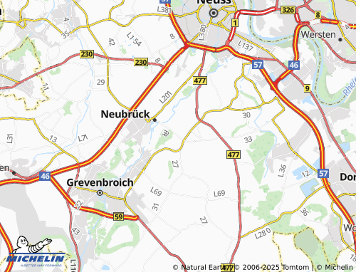 MICHELIN Hülchrath map - ViaMichelin