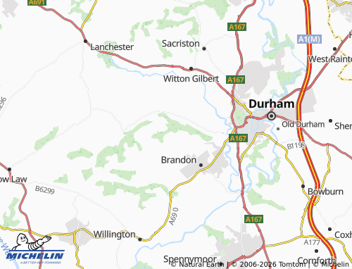 MICHELIN New Brancepeth map - ViaMichelin
