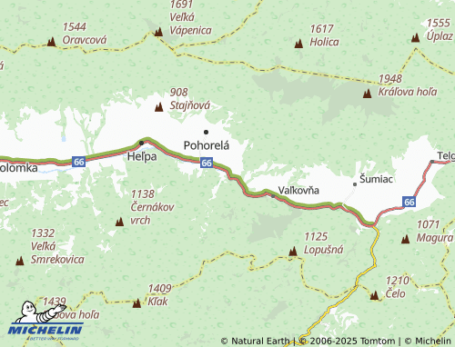 MICHELIN Pohorelská Maša map - ViaMichelin