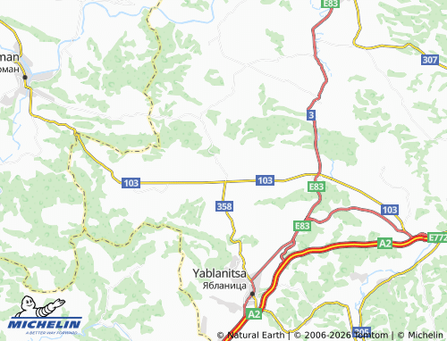 Mappa MICHELIN Oreshene - ViaMichelin