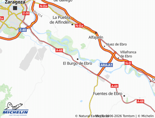 MICHELIN El Burgo de Ebro map - ViaMichelin
