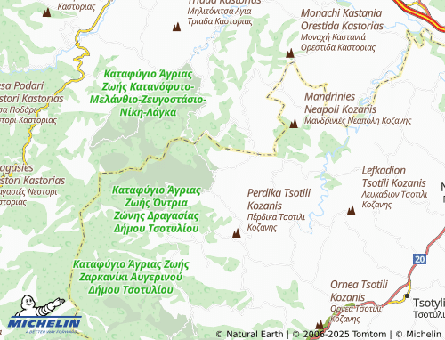 MICHELIN Damaskinia map - ViaMichelin
