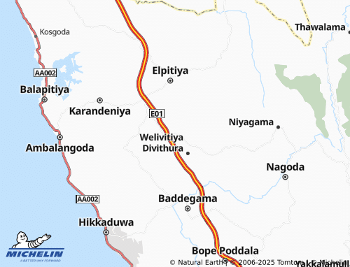 MICHELIN Thanabaddegama map - ViaMichelin