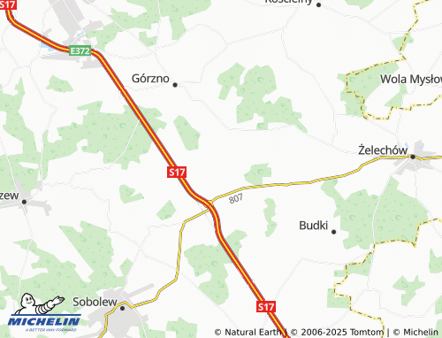 MICHELIN Wólka Ostrożeńska map - ViaMichelin