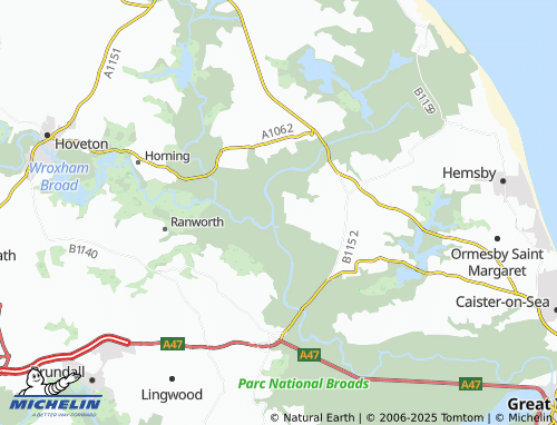 Carte MICHELIN Thurne - ViaMichelin