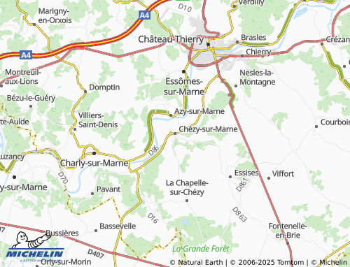 MICHELIN Chézy-sur-Marne map - ViaMichelin