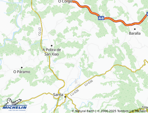 Carte MICHELIN Oleiros (San Martiño) - ViaMichelin