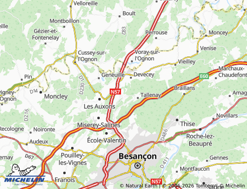 MICHELIN Châtillon-le-Duc map - ViaMichelin