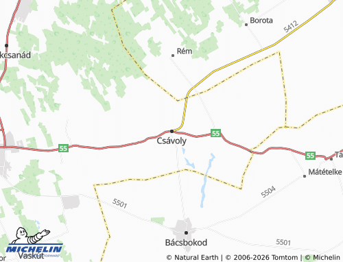 Mapa MICHELIN Csávoly - ViaMichelin